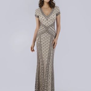 Silver beaded Lara gown
